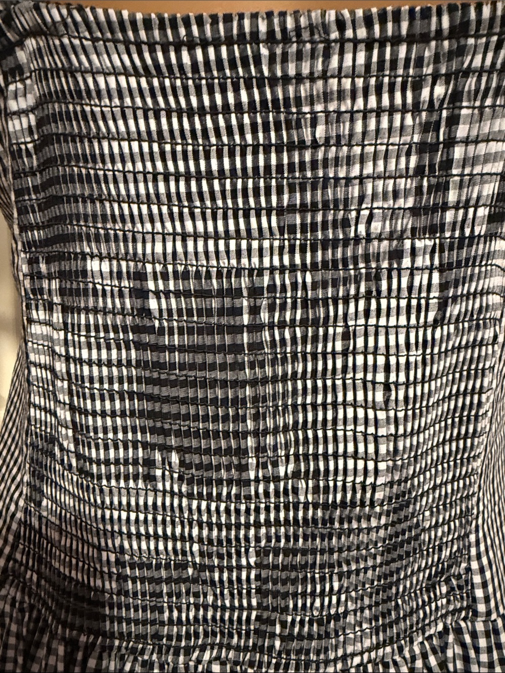 New Seni & Cade Juniors' Gingham Ribbon Trim and Smocked Back Square Neck Dress - Picture 10 of 10